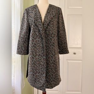 Nine West animal print open front coat
